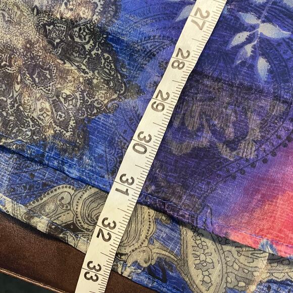 Maggie Barnes Catherines 3X Sheer Blouse Tank Set Paisley Floral Button Front - Picture 14 of 15